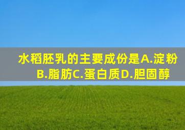 水稻胚乳的主要成份是()A.淀粉B.脂肪C.蛋白质D.胆固醇