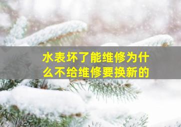 水表坏了能维修为什么不给维修要换新的