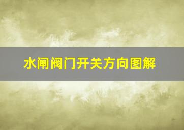 水闸阀门开关方向图解