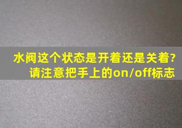 水阀这个状态是开着还是关着?请注意把手上的on/off标志。