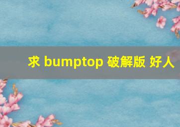 求 bumptop 破解版 好人