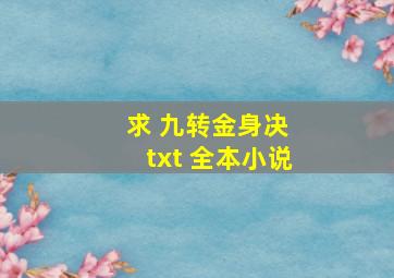 求 《九转金身决》 txt 全本小说