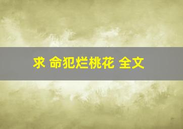 求 命犯烂桃花 全文。