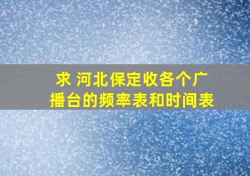 求 河北保定收各个广播台的频率表和时间表