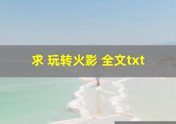 求 玩转火影 全文txt