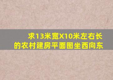 求13米宽X10米左右长的农村建房平面图,坐西向东