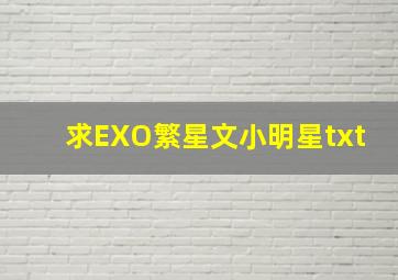 求EXO繁星文小明星txt