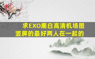 求EXO鹿白高清机场图竖屏的最好两人在一起的