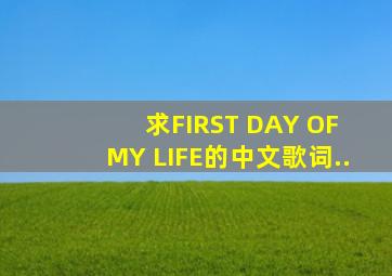 求FIRST DAY OF MY LIFE的中文歌词..