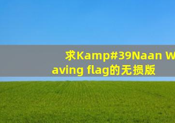 求K'Naan Waving flag的无损版