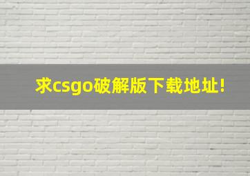 求csgo破解版下载地址!