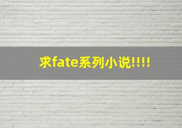 求fate系列小说!!!!