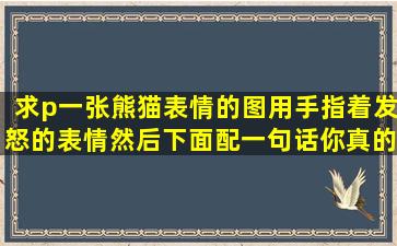 求p一张熊猫表情的图,用手指着,发怒的表情,然后下面配一句话,你真的...