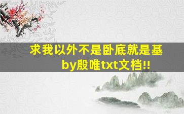 求《我以外不是卧底就是基》by殷唯,txt文档!!