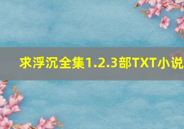 求《浮沉》全集1.2.3部TXT小说