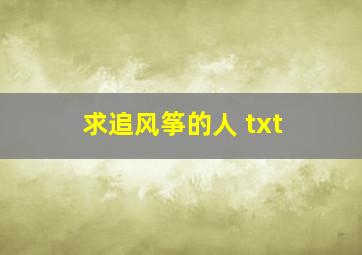 求《追风筝的人 》txt