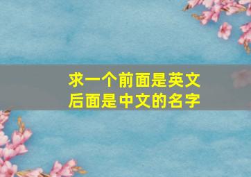 求一个前面是英文后面是中文的名字