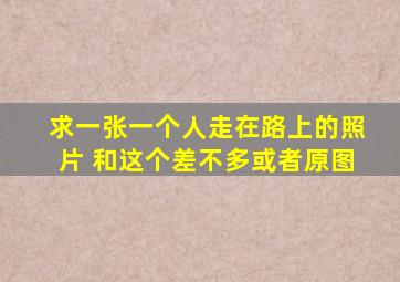 求一张,一个人走在路上的照片 和这个差不多,或者原图