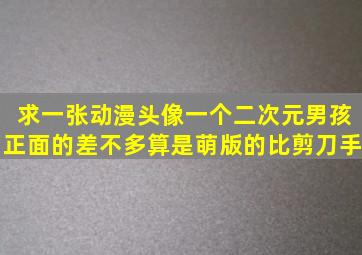 求一张动漫头像一个二次元男孩正面的差不多算是萌版的比剪刀手