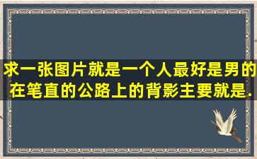 求一张图片,,,就是一个人(最好是男的),在笔直的公路上的背影,主要就是...