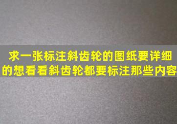 求一张标注斜齿轮的图纸要详细的想看看斜齿轮都要标注那些内容(