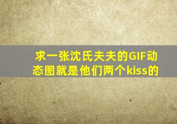 求一张沈氏夫夫的GIF动态图就是他们两个kiss的