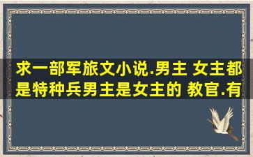 求一部军旅文小说.男主 女主都是特种兵,男主是女主的 教官.有一段是...