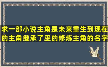 求一部小说主角是未来重生到现在的主角继承了巫的修炼主角的名字中...