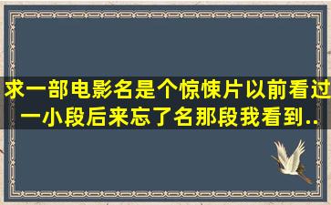 求一部电影名,是个惊悚片,以前看过一小段,后来忘了名。那段我看到...