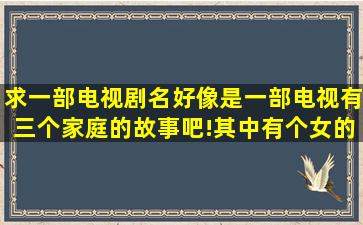 求一部电视剧名好像是一部电视有三个家庭的故事吧!其中有个女的...