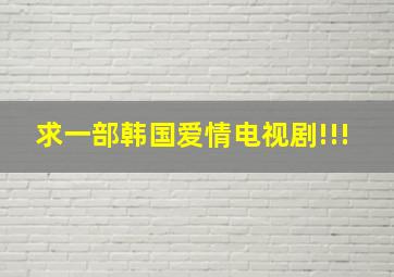 求一部韩国爱情电视剧!!!