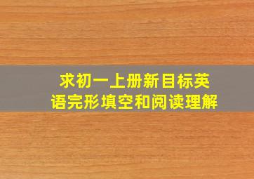 求初一上册新目标英语完形填空和阅读理解