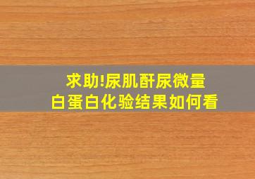 求助!尿肌酐尿微量白蛋白化验结果如何看