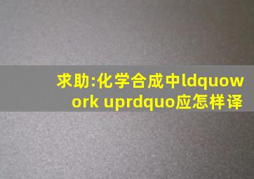 求助:化学合成中“work up”应怎样译