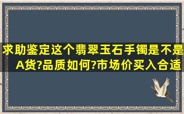 求助鉴定这个翡翠玉石手镯是不是A货?品质如何?市场价买入合适?谢谢!