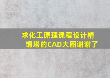 求化工原理课程设计精馏塔的CAD大图。。。谢谢了。