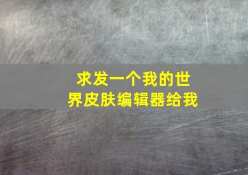 求发一个我的世界皮肤编辑器给我