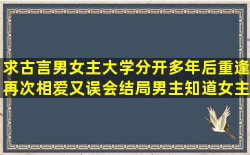 求古言,男女主大学分开,多年后重逢,再次相爱又误会,结局男主知道女主...