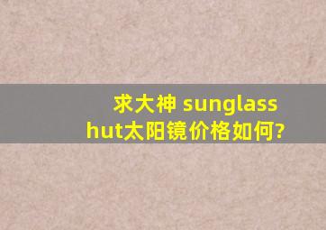 求大神 sunglass hut太阳镜价格如何?