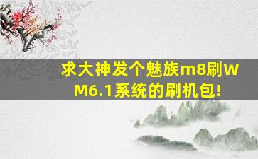 求大神发个魅族m8刷WM6.1系统的刷机包!