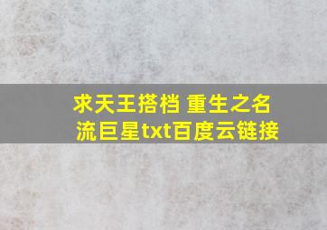 求天王搭档 重生之名流巨星txt百度云链接