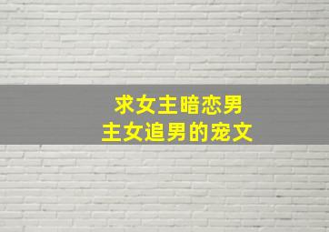 求女主暗恋男主,女追男的宠文