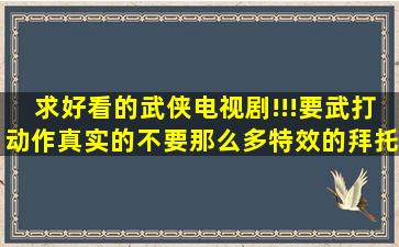 求好看的武侠电视剧!!!要武打动作真实的不要那么多特效的拜托拜托!!!