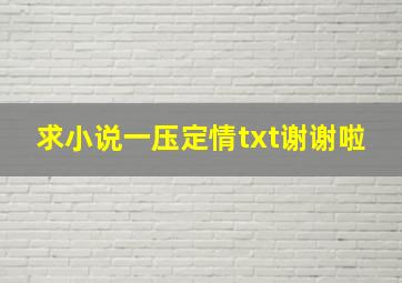 求小说一压定情txt,谢谢啦