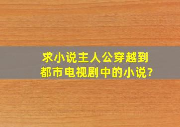 求小说主人公穿越到都市电视剧中的小说?