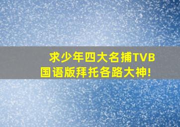 求少年四大名捕TVB国语版,拜托各路大神!