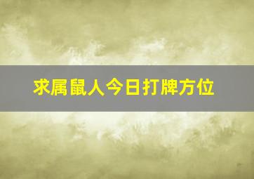 求属鼠人今日打牌方位