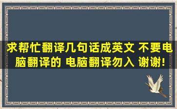 求帮忙翻译几句话成英文 不要电脑翻译的 电脑翻译勿入 谢谢!