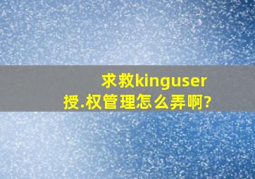 求救kinguser授.权管理怎么弄啊?