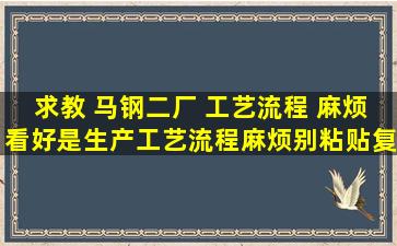 求教 马钢二厂 工艺流程。 麻烦看好是生产工艺流程,麻烦别粘贴复制一...